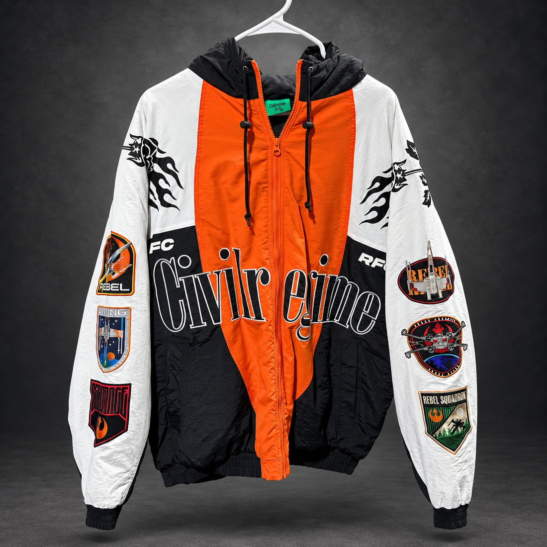 Civil Regime x Star Wars Hooded Windbreaker — Orange & Black Large (RH-065)
