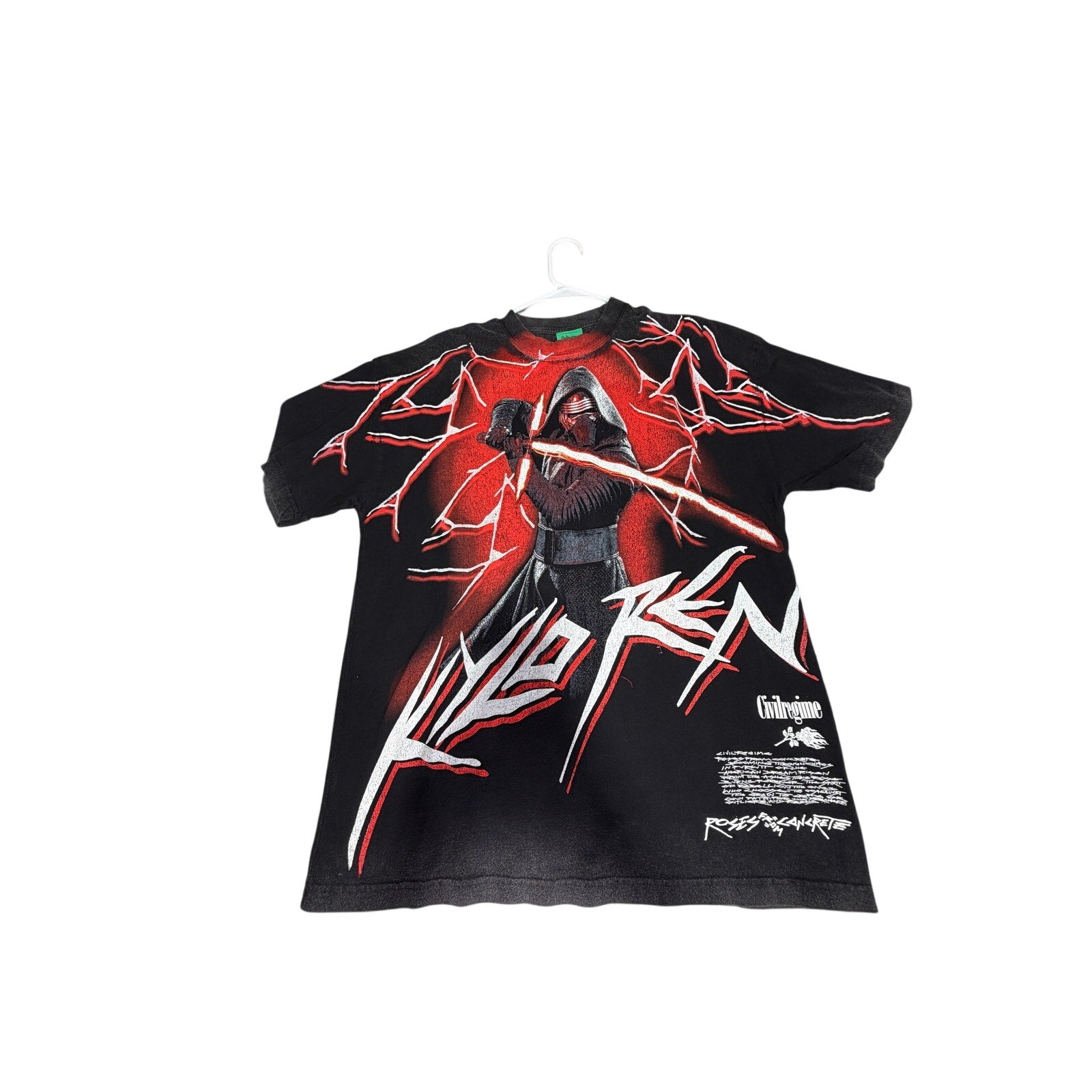 Civil Regime x Star Wars Kylo Ren Graphic T-Shirt — Washed Black & Red RH-087