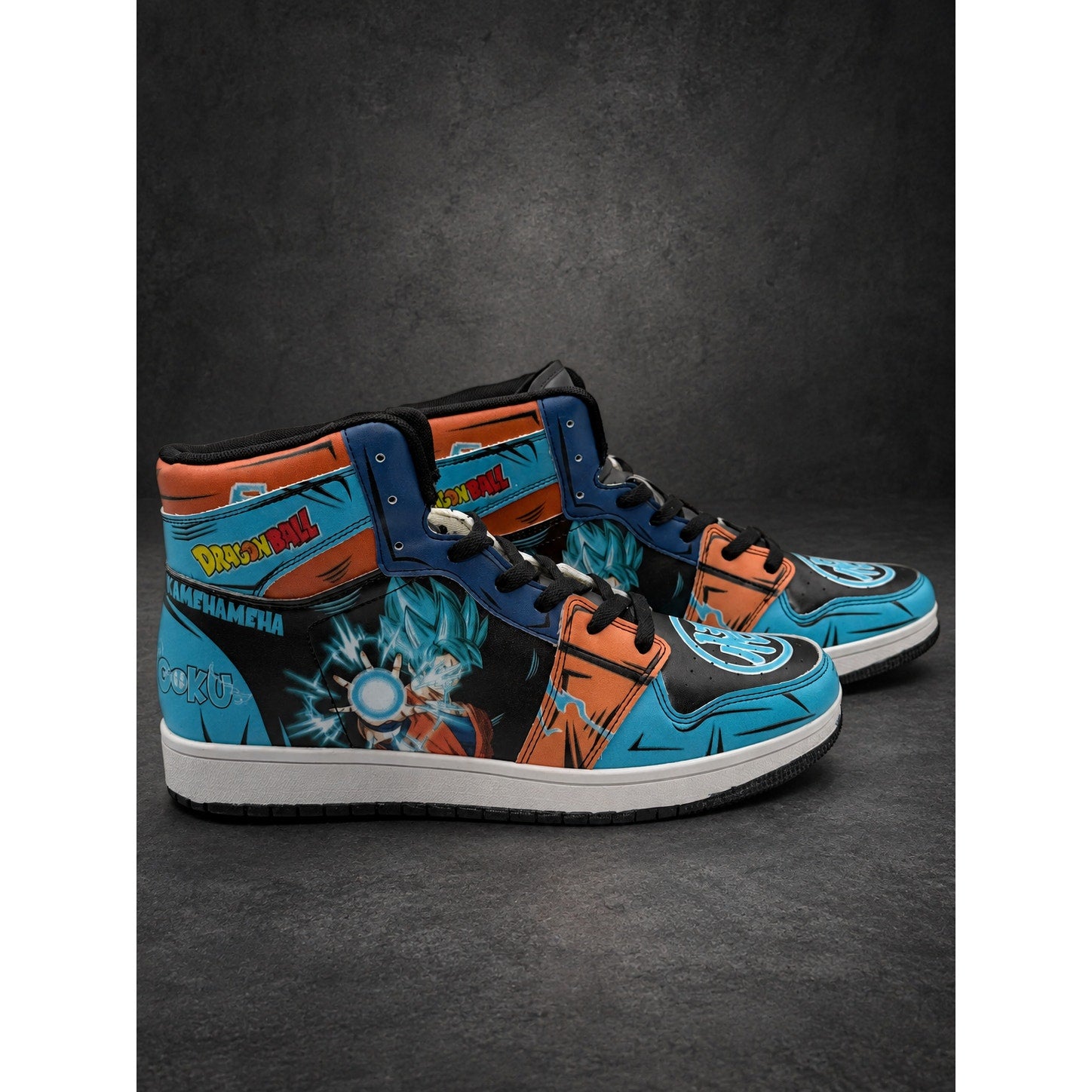 Custom D.B.Z. Anime Graphic High-Top Sneakers — Blue — Men’s EU 43 (RH-128)