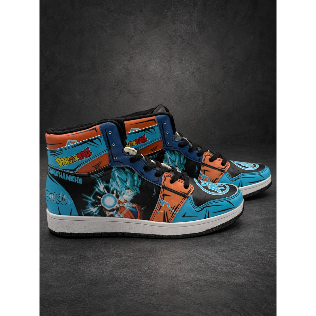 Custom D.B.Z. Anime Graphic High-Top Sneakers — Blue — Men’s EU 43 (RH-128)