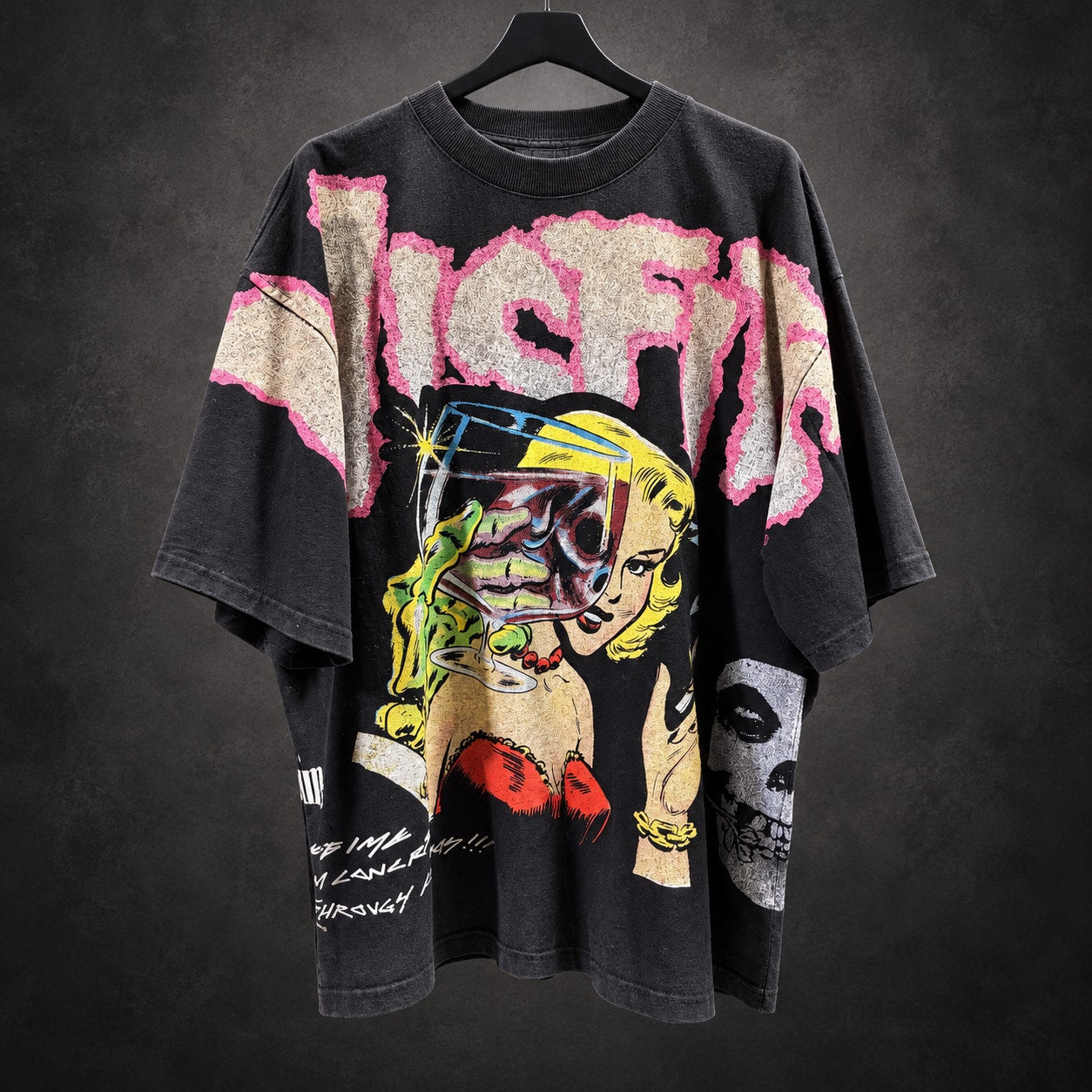 Civil Regime x Misfits Die Die My Darling T-Shirt Oversized — Black (RH-081)