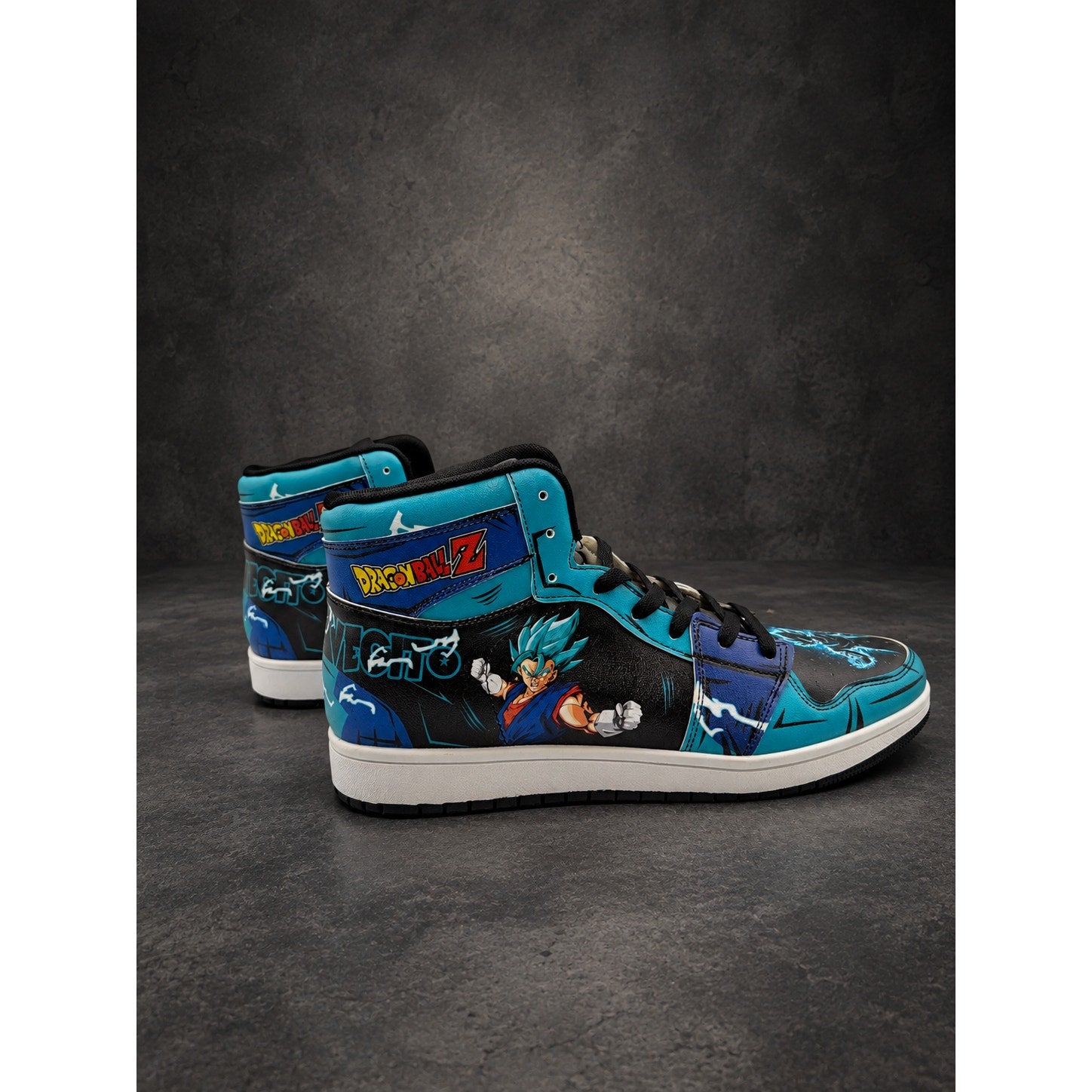 Custom D.B.Z Vegito High-Top Sneakers — Blue & Black — Men’s EU 44 (RH-131)