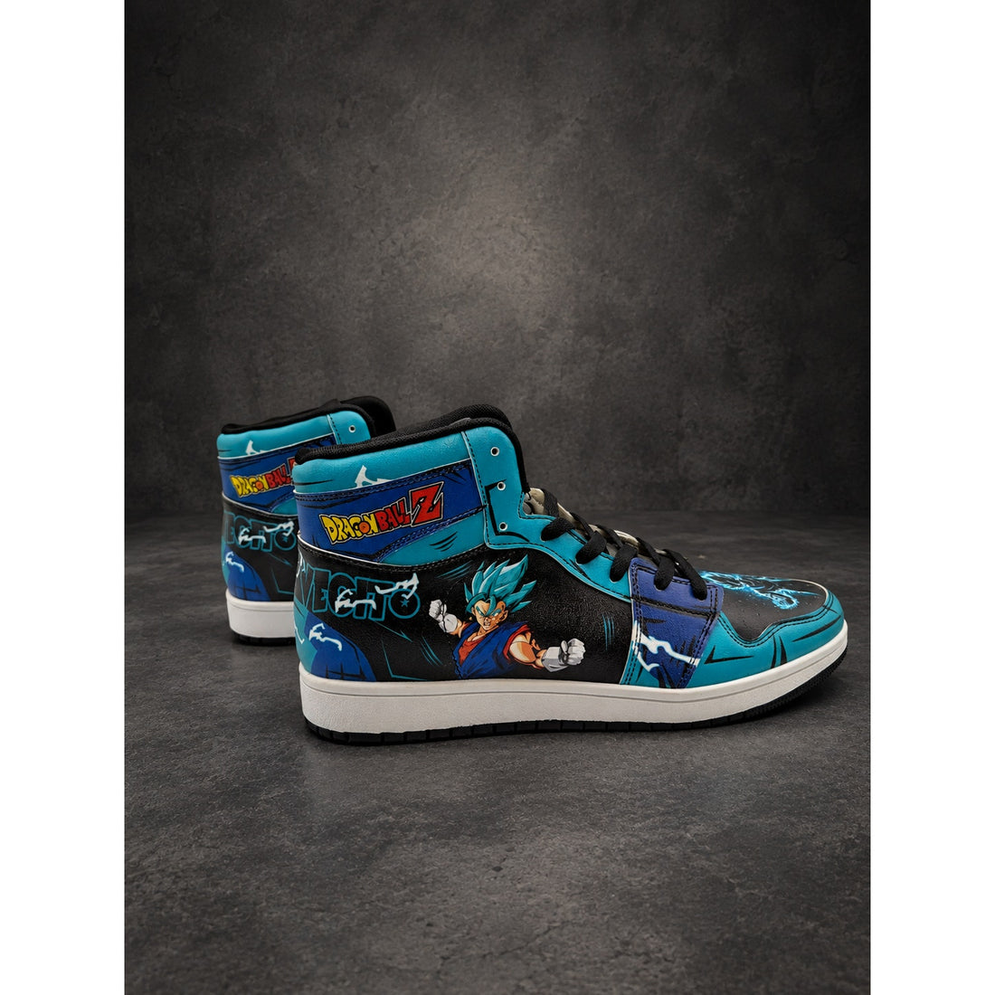 Custom D.B.Z Vegito High-Top Sneakers — Blue & Black — Men’s EU 44 (RH-131)