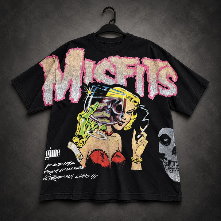 Civil Regime x Misfits Die Die My Darling T-Shirt Oversized — Black (RH-081)