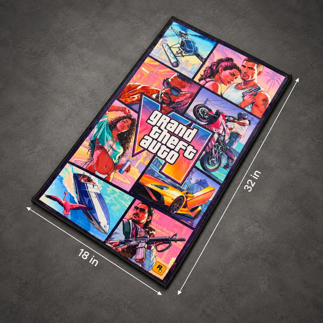 Grand Theft Auto VI Graphic Rug — 18 × 32 Inches