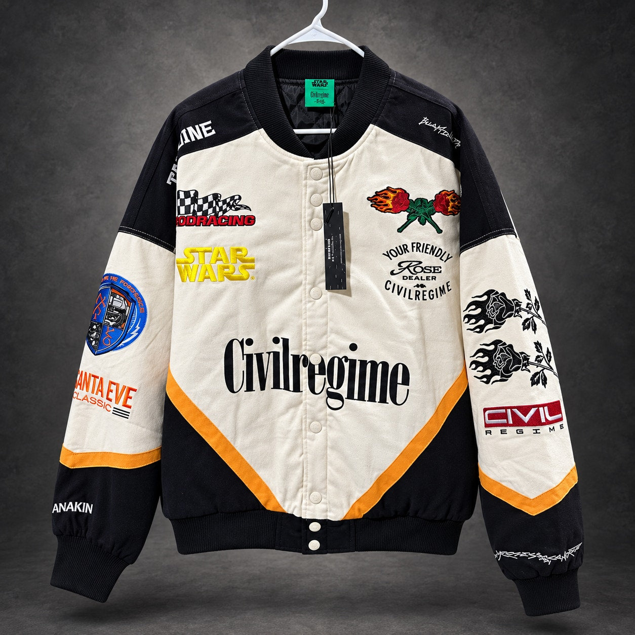 Civil Regime x Star Wars Podracing Jacket — Cream & Black - XXL (RH-068)