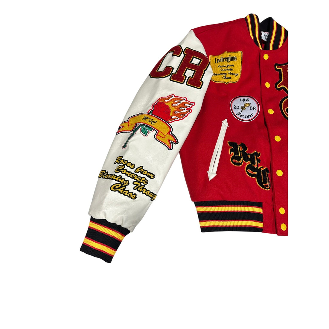 Marvel Spider-Man Varsity Jacket Red Cream Graphic Snap Front Size Small