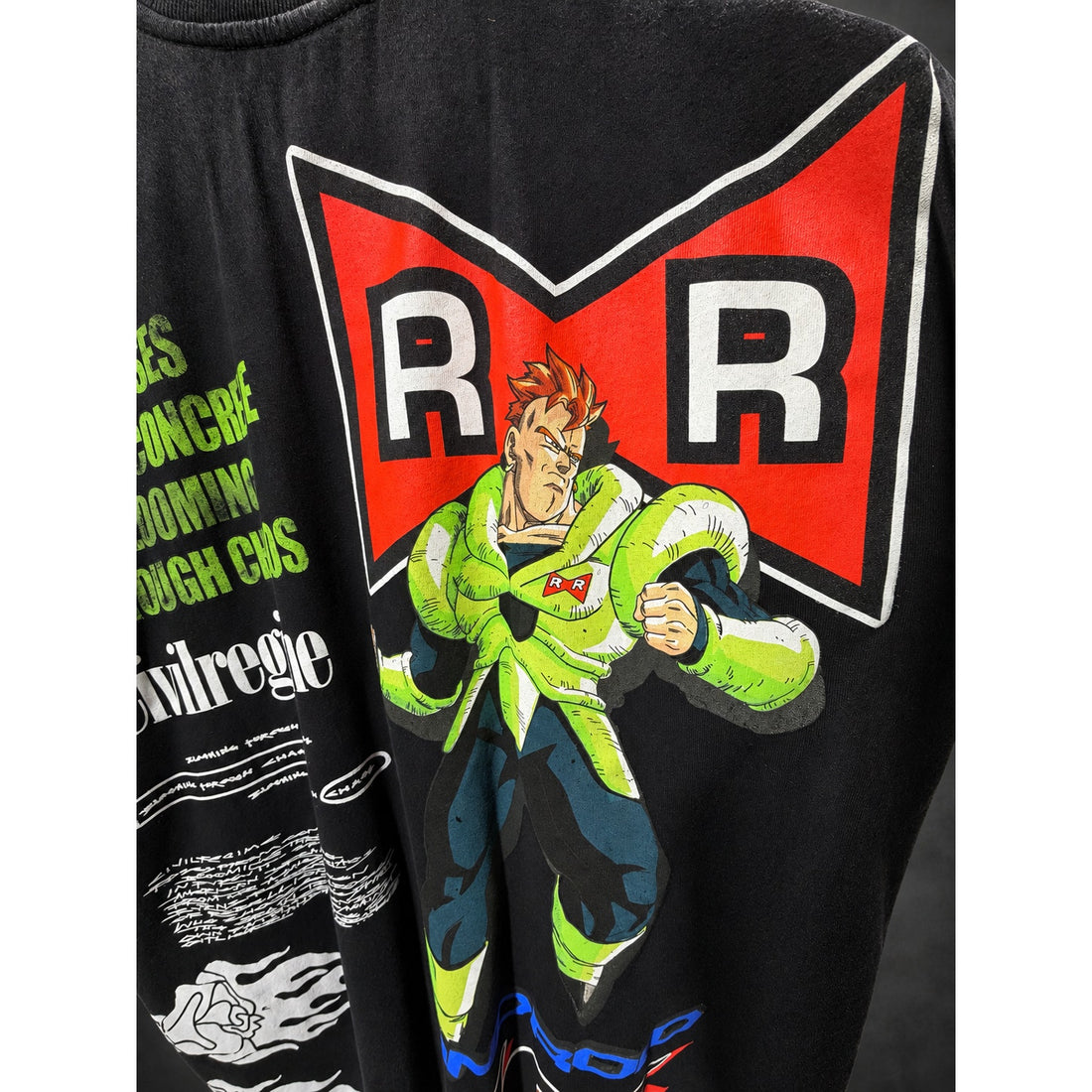 Civil Regime x Dragon Ball Z Android 16 Graphic T-Shirt — Washed Black RH-135