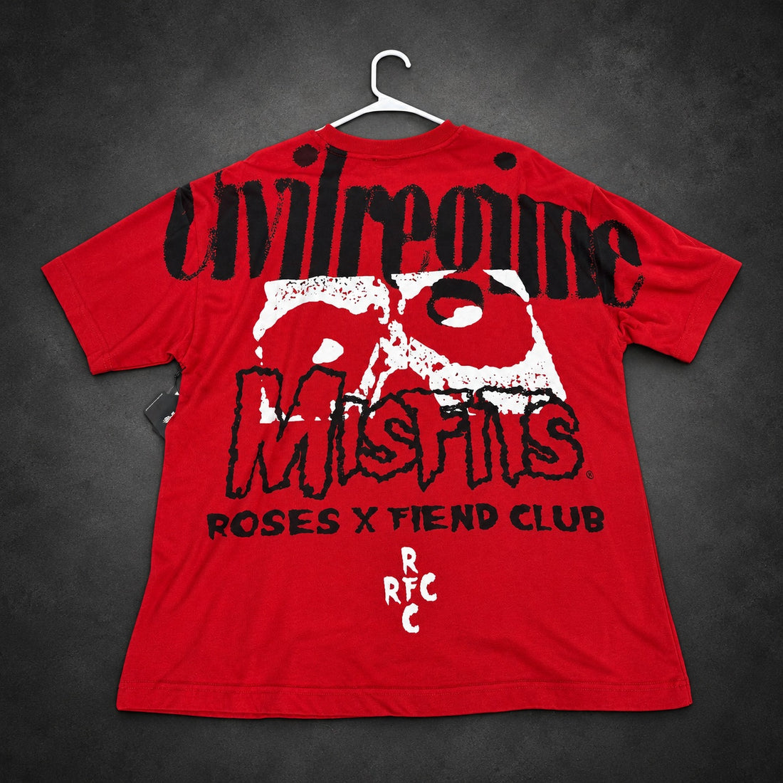 Civil Regime x Misfits Skull Graphic T-Shirt Oversized — Red RH-086