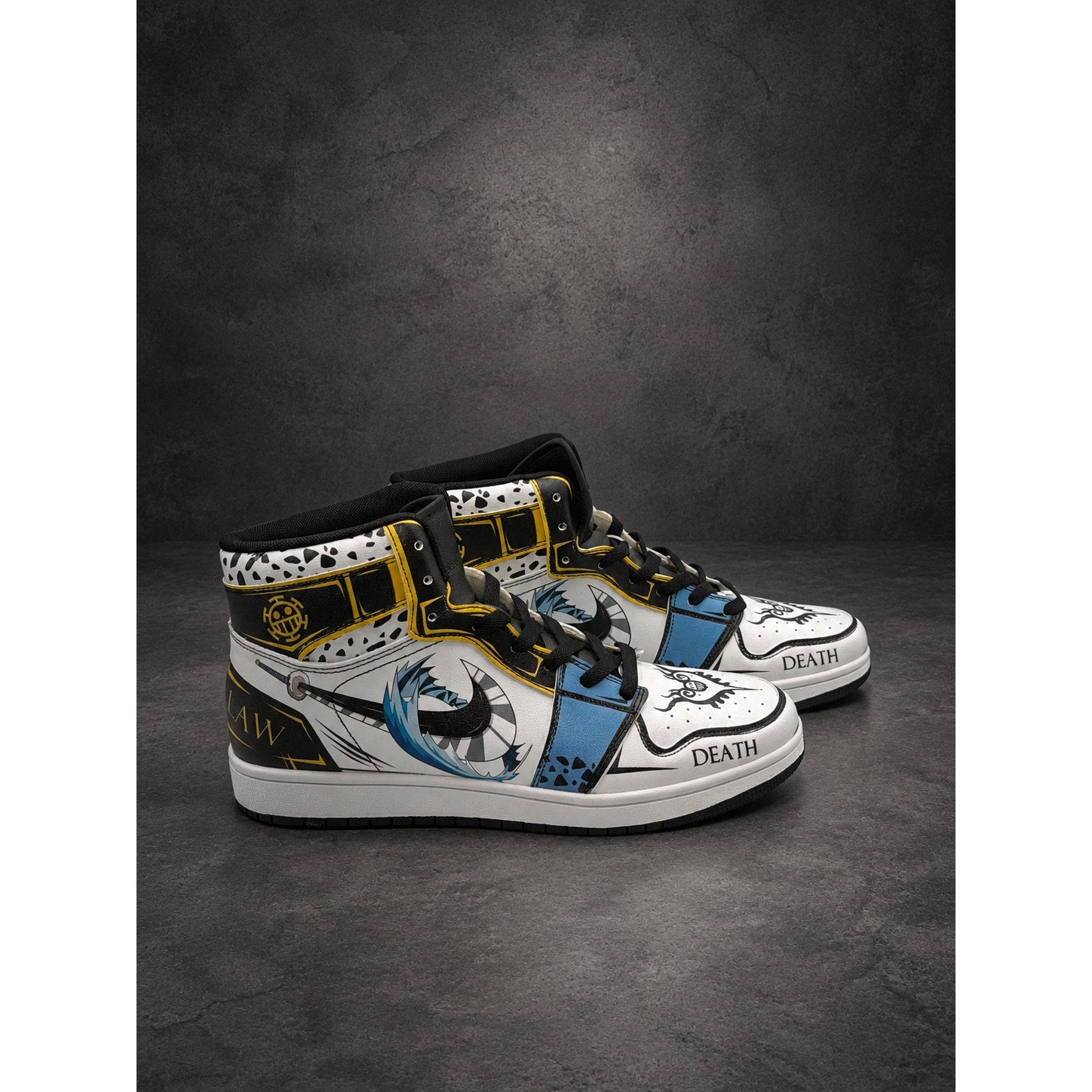 Custom One Piece Trafalgar Law High-Top Sneakers — Men’s EU 43 (RH-130)