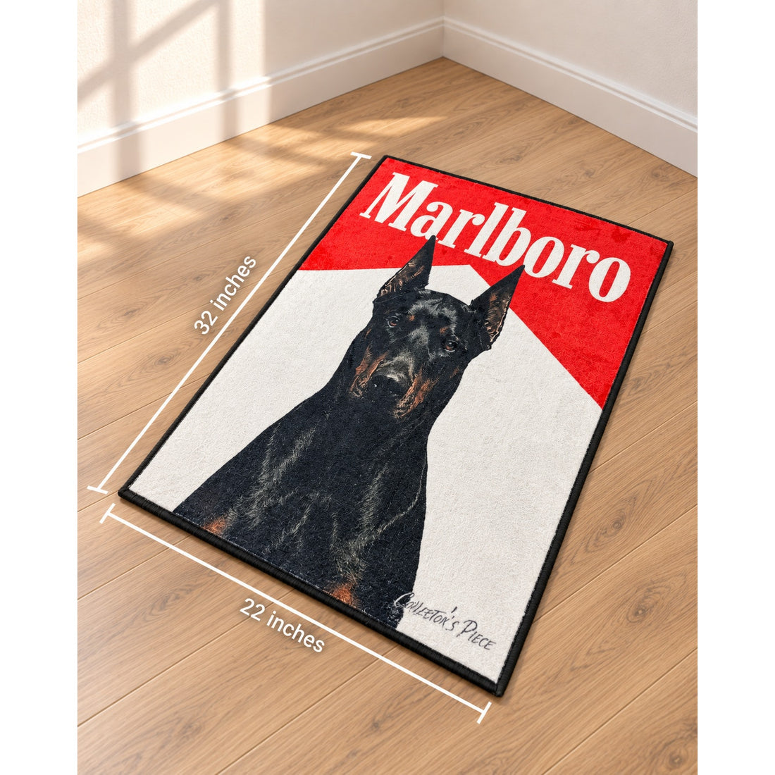 Doberman Statement Plush Rug – 22″ × 32″
