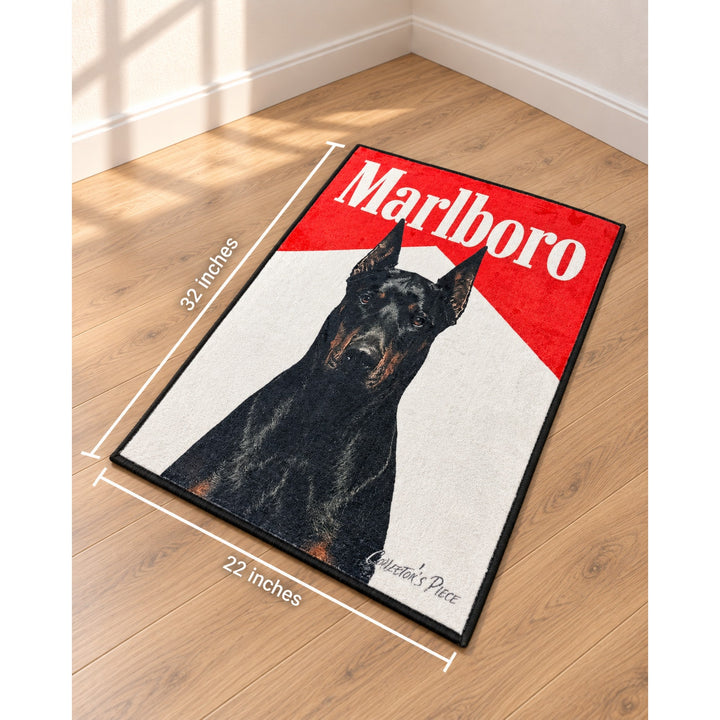 Doberman Statement Plush Rug – 22″ × 32″