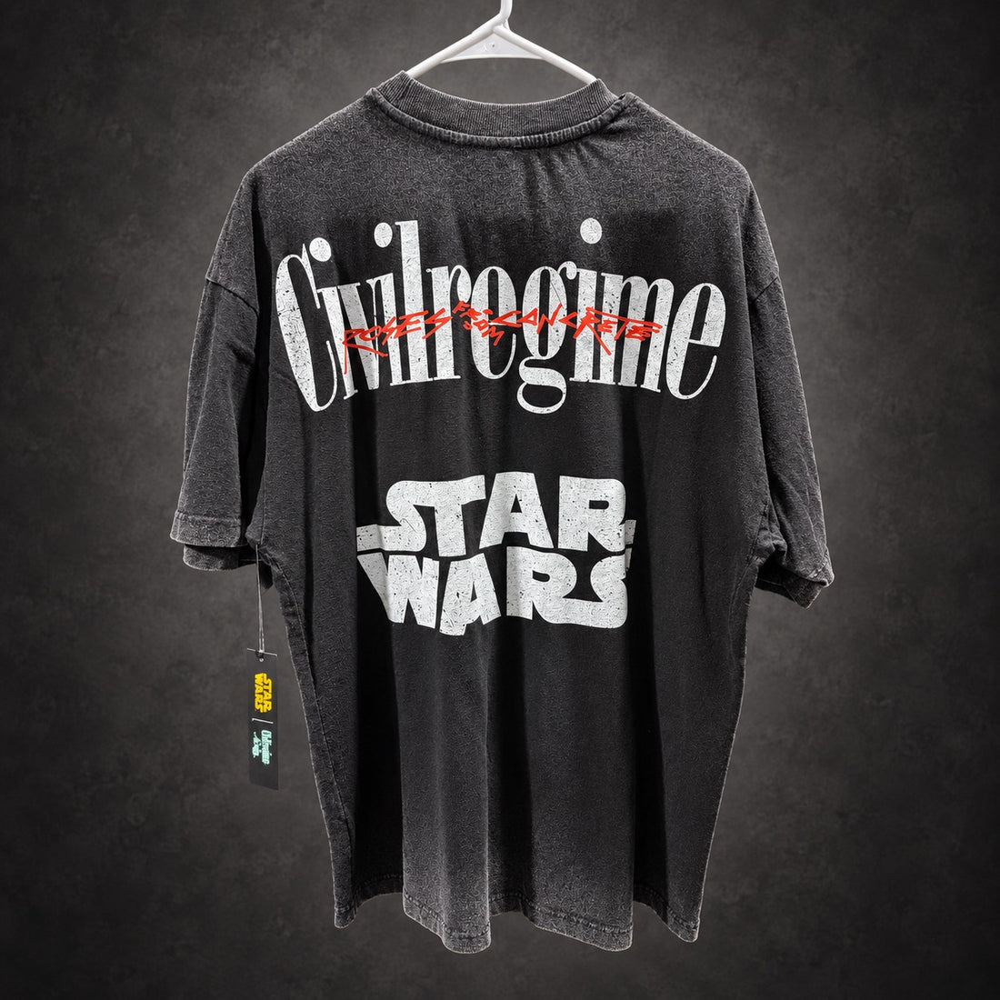 Civil Regime x Star Wars Kylo Ren Graphic T-Shirt — Washed Black & Red RH-087