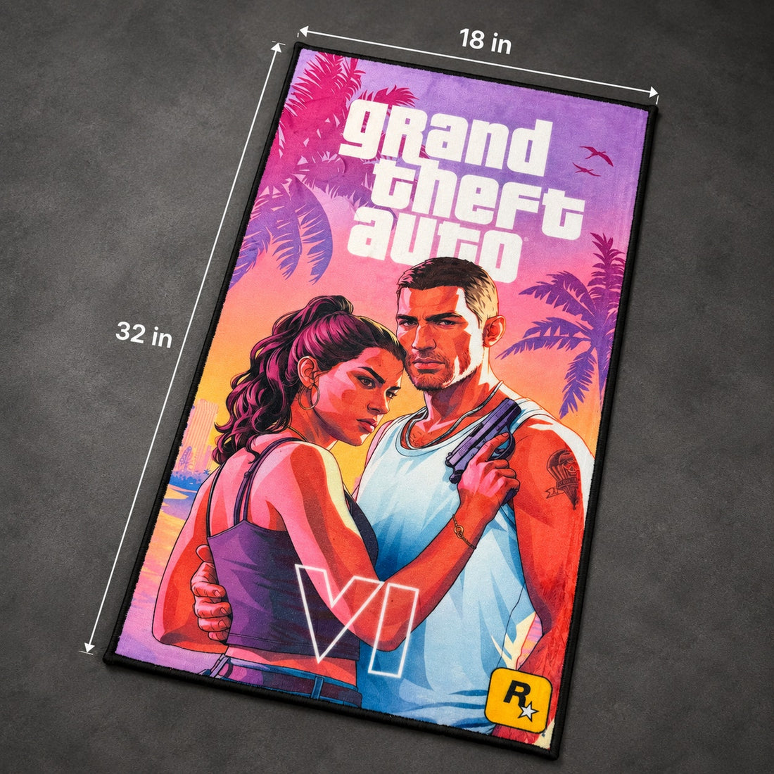 Grand Theft Auto VI Graphic Rug - 18 × 32 Inches