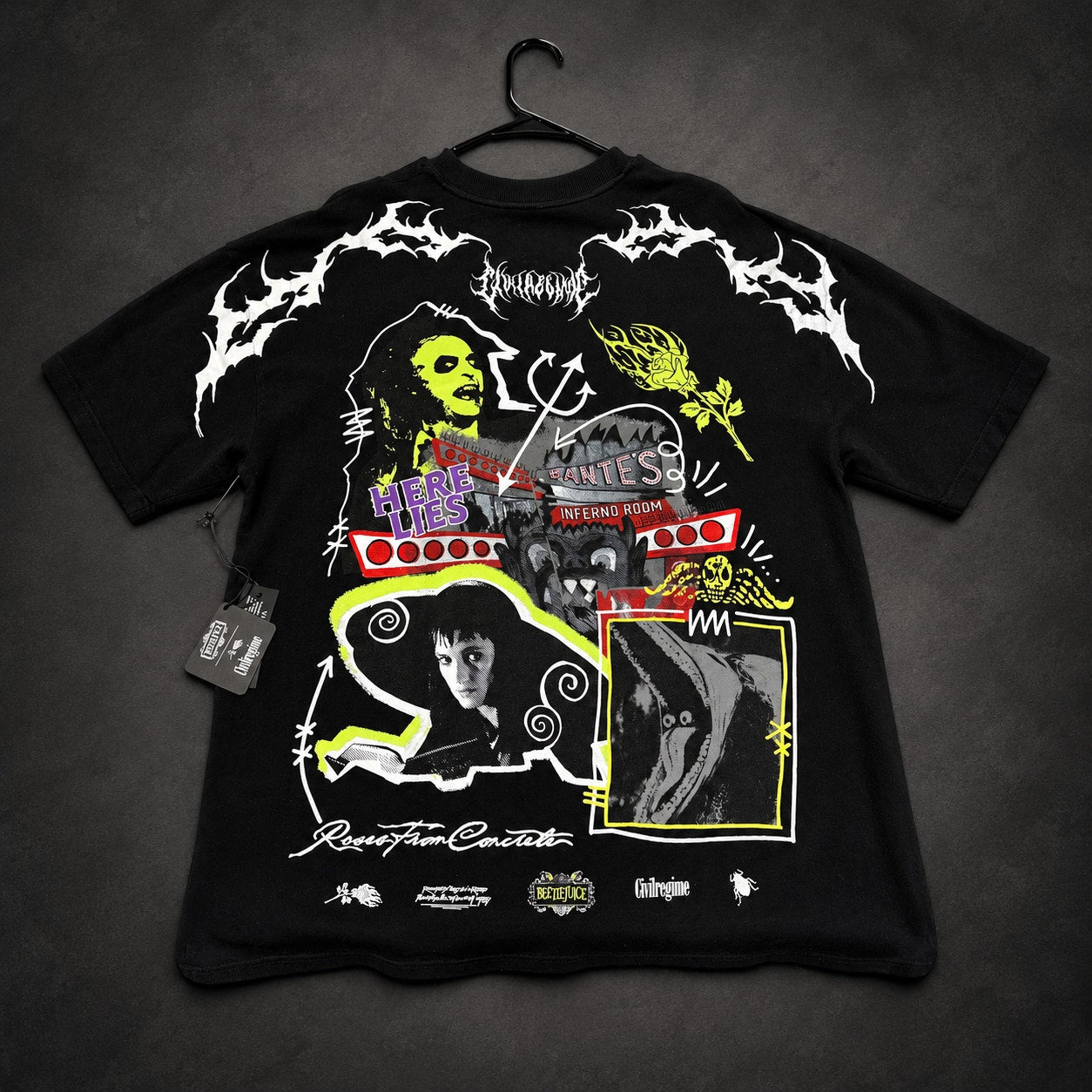Civil Regime Graphic T-Shirt — Black & Neon Green OS - (RH-073)