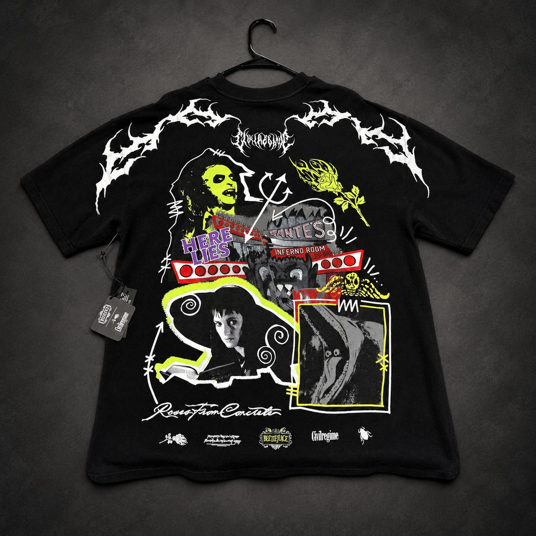 Civil Regime Graphic T-Shirt — Black & Neon Green OS - (RH-073)