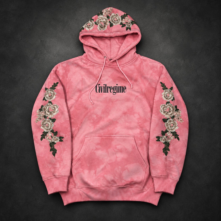 Civil Regime X Disney Pink Tie Dye Hoodie Floral Rose Embroidered NWT M (RH-078)