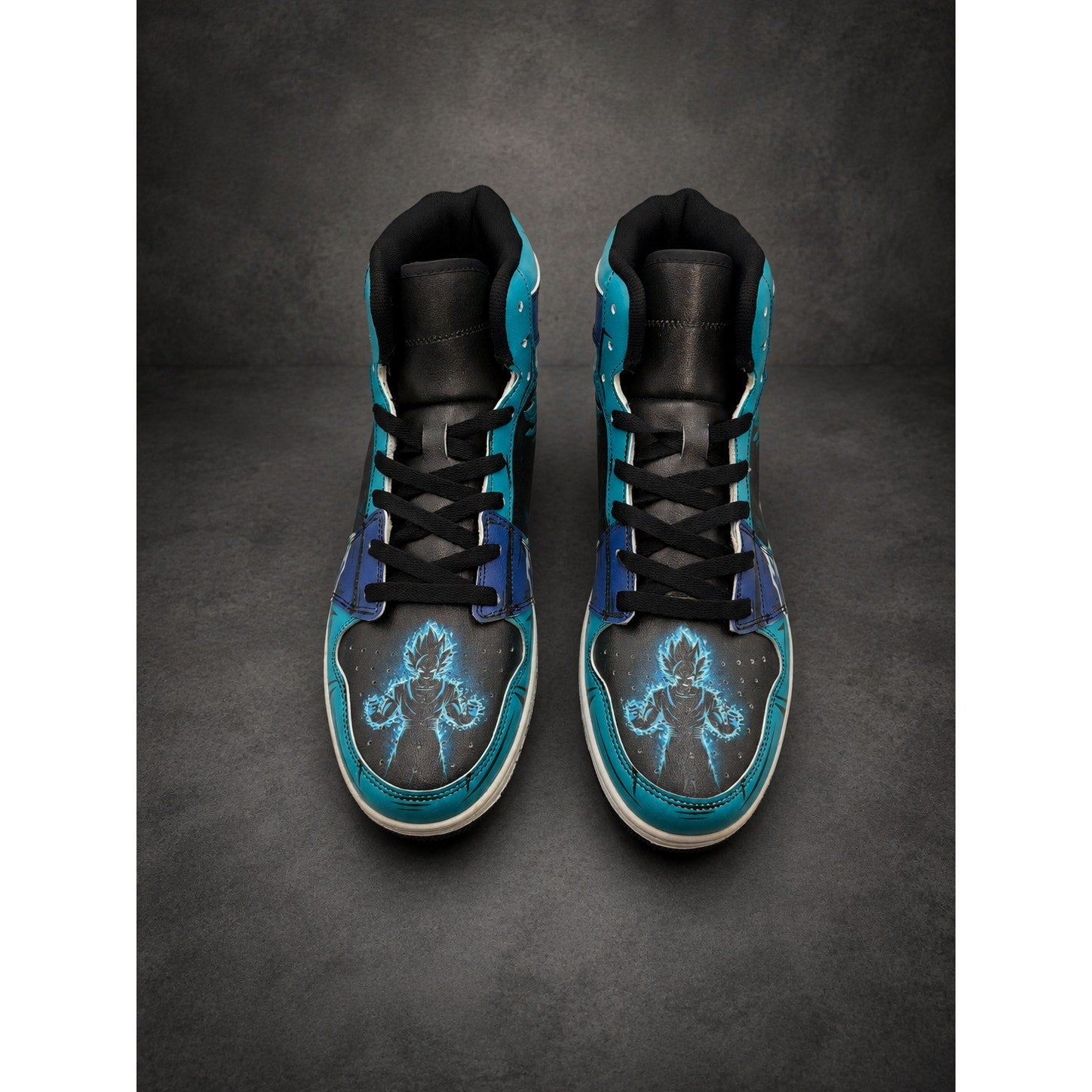 Custom D.B.Z Vegito High-Top Sneakers — Blue & Black — Men’s EU 44 (RH-131)