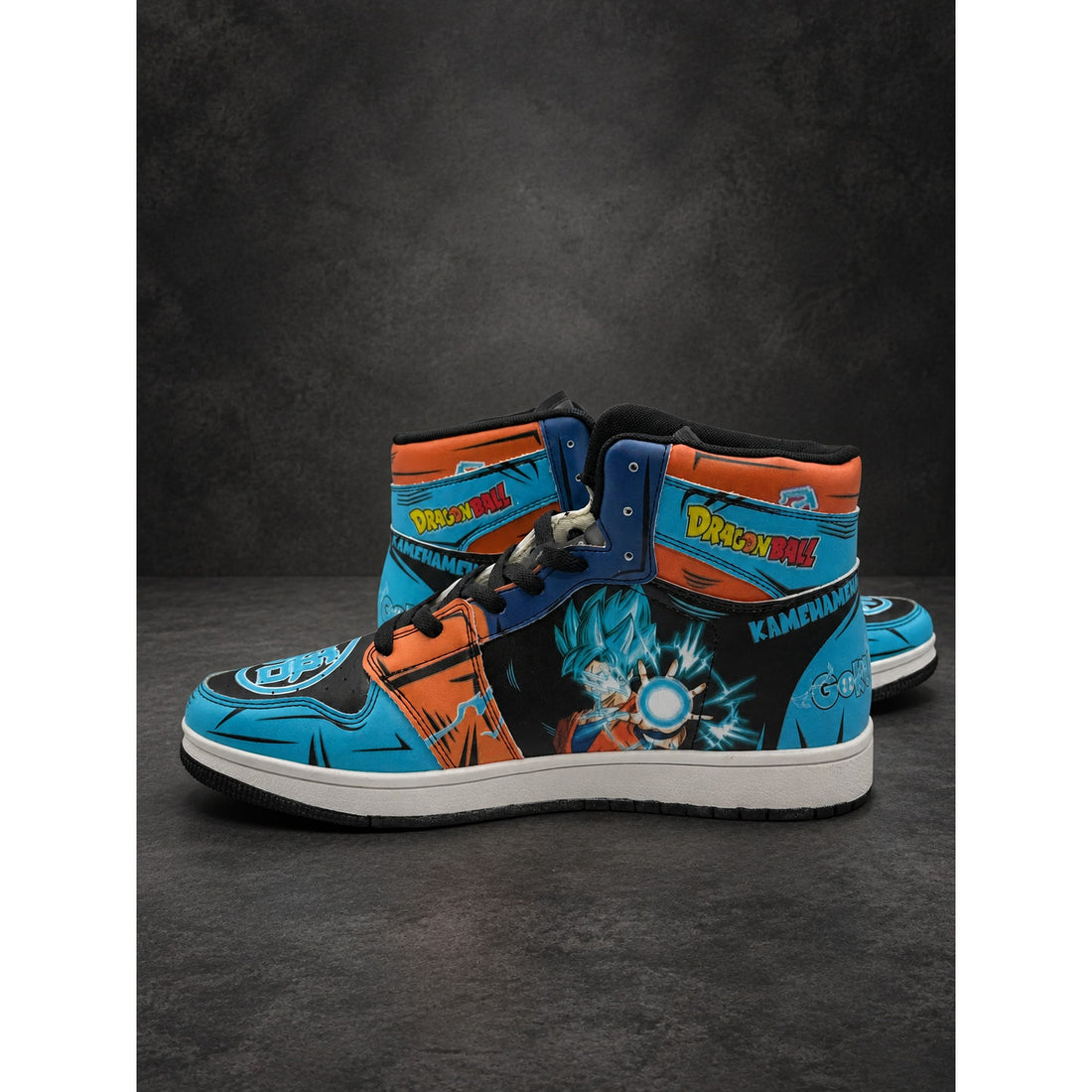 Custom D.B.Z. Anime Graphic High-Top Sneakers — Blue — Men’s EU 43 (RH-128)