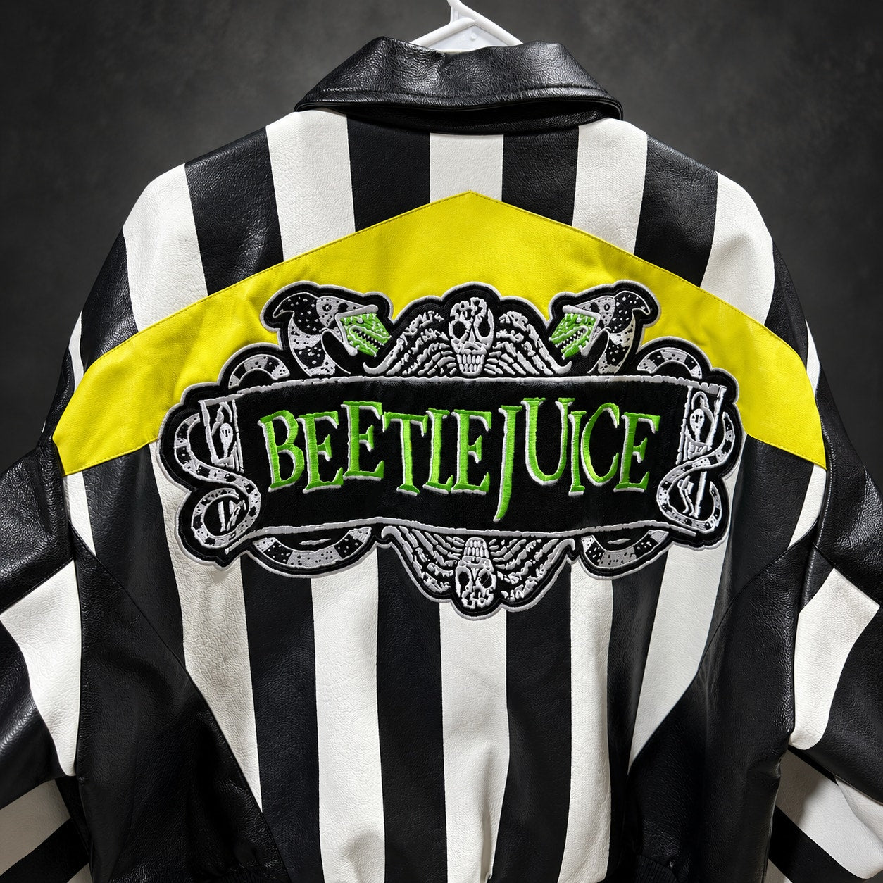 Civil Regime x Beetlejuice Jacket — Black, White & Neon Yellow - XL (RH-069)