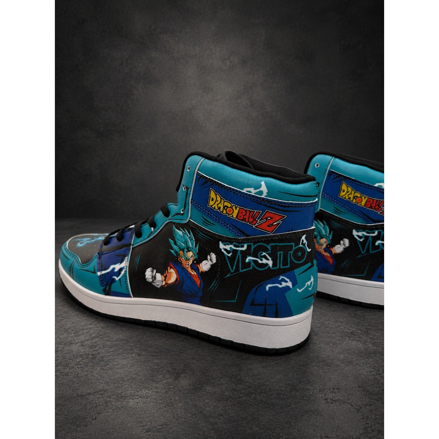 Custom D.B.Z Vegito High-Top Sneakers — Blue & Black — Men’s EU 44 (RH-131)
