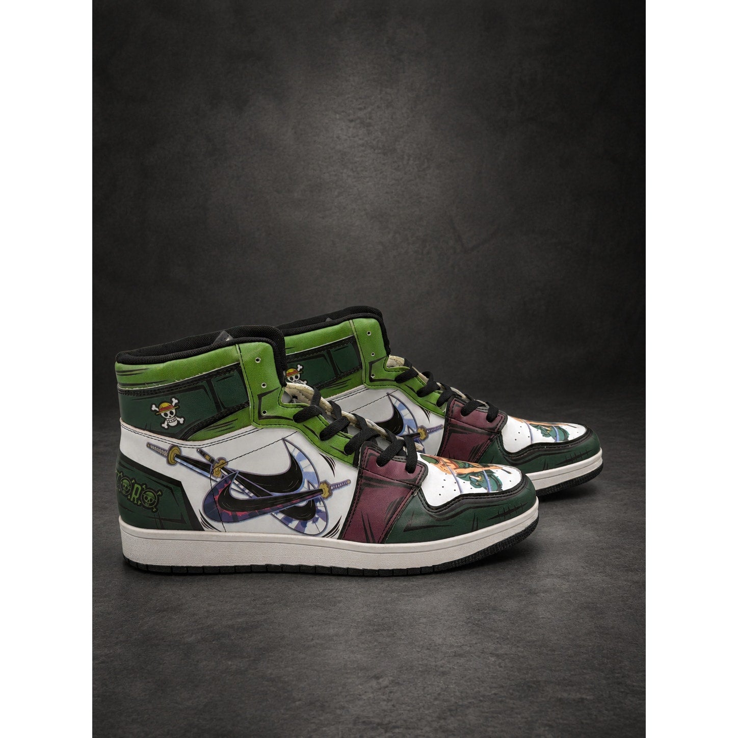 Custom One Piece Roronoa Zoro High-Top Sneakers — Men’s EU 46 (RH-129)