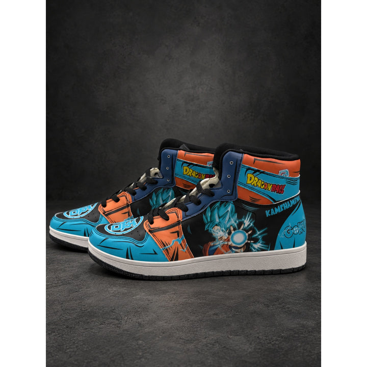 Custom D.B.Z. Anime Graphic High-Top Sneakers — Blue — Men’s EU 43 (RH-128)