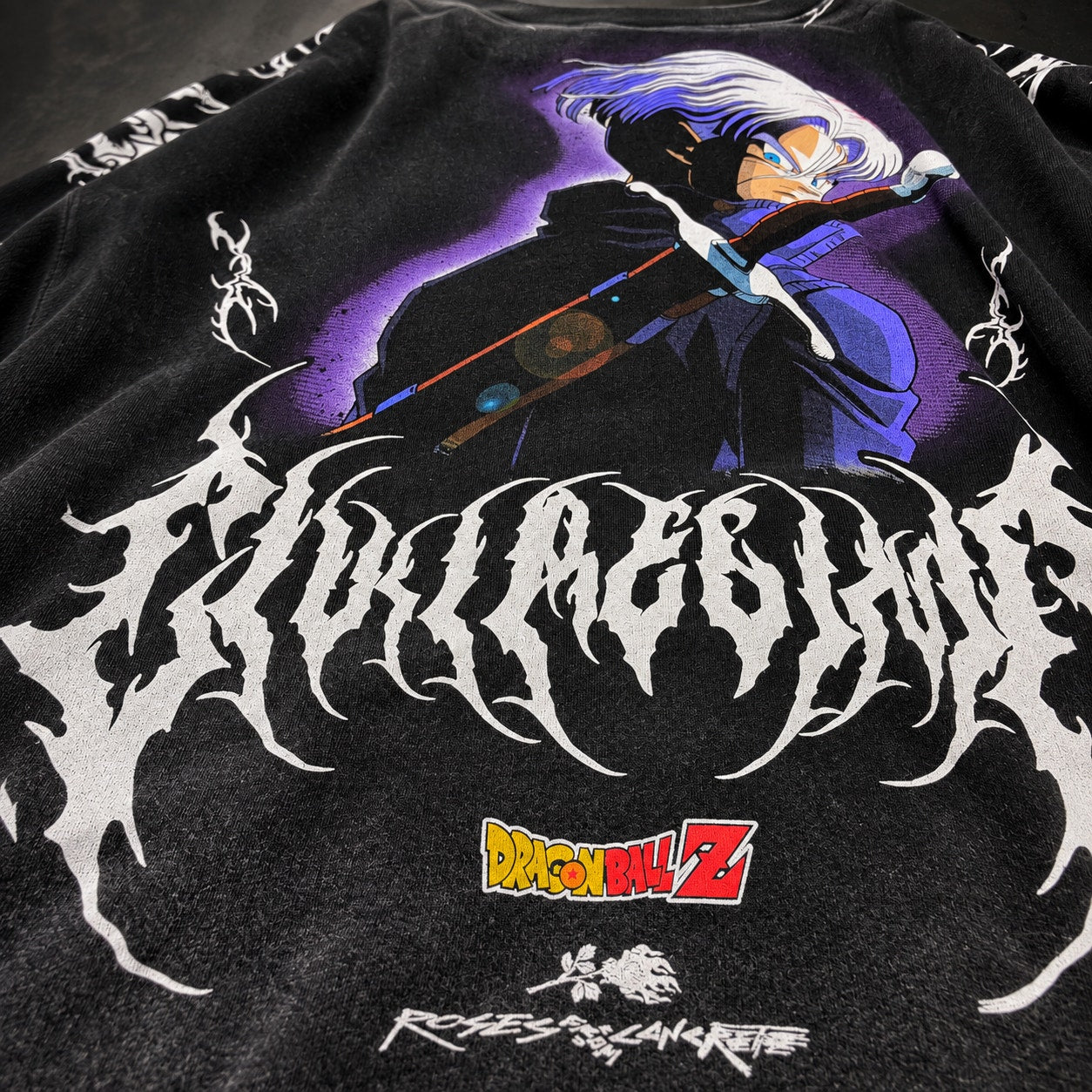 Civil Regime x Dragon Ball Z Future Trunks Graphic T-Shirt Oversized — Washed Black & Purple RH-090