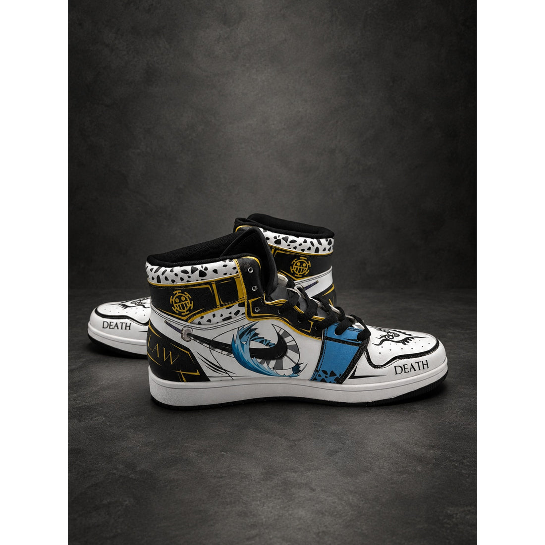 Custom One Piece Trafalgar Law High-Top Sneakers — Men’s EU 43 (RH-130)