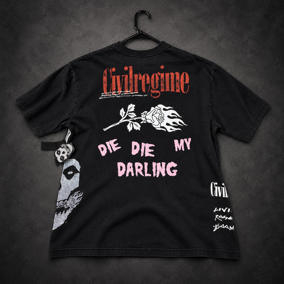 Civil Regime x Misfits Die Die My Darling T-Shirt Oversized — Black (RH-081)