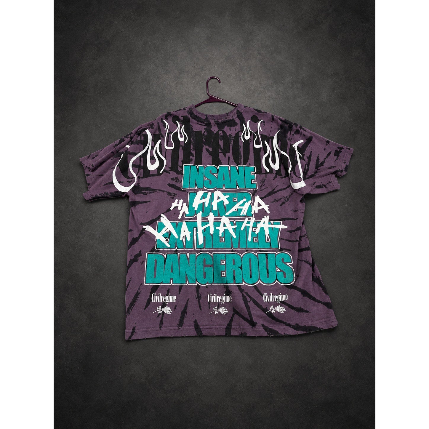 Civil Regime Graphic T-Shirt — Purple & Black Tie-Dye RH-142
