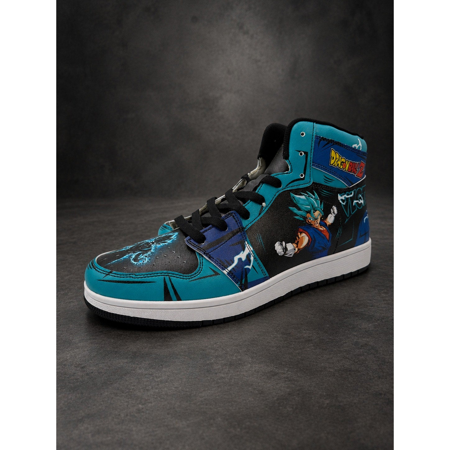 Custom D.B.Z Vegito High-Top Sneakers — Blue & Black — Men’s EU 44 (RH-131)