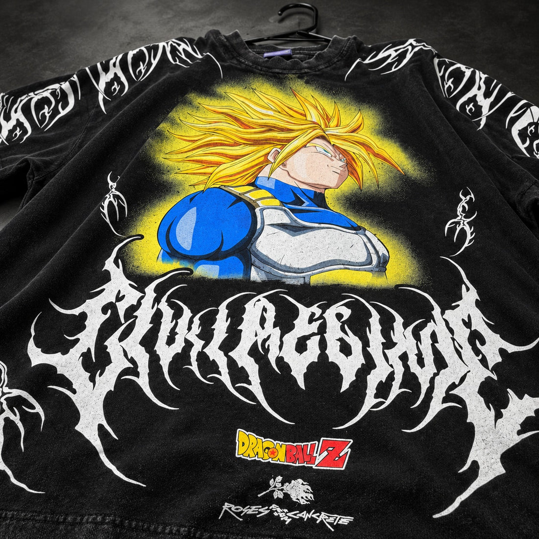 Civil Regime x Dragon Ball Z Super Saiyan Trunks Graphic T-Shirt Oversized— Washed Black RH-091
