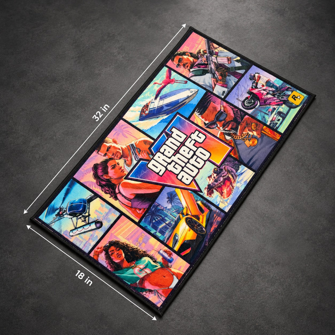 Grand Theft Auto VI Graphic Rug — 18 × 32 Inches