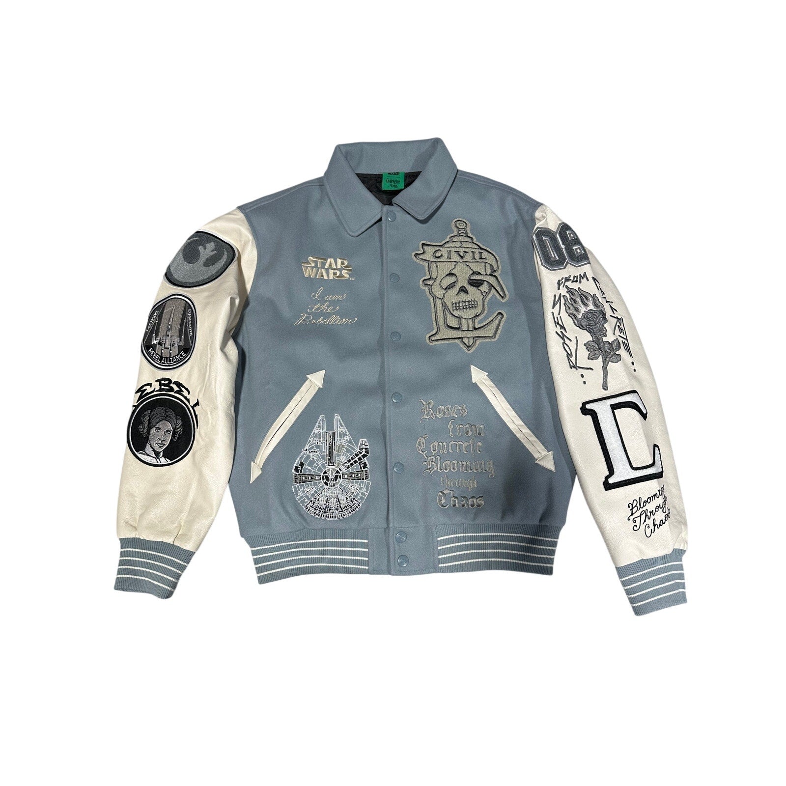 Civil Regime X STAR WARS Rebellion Embroidered Varsity Jacket NWT Large Civil Regime