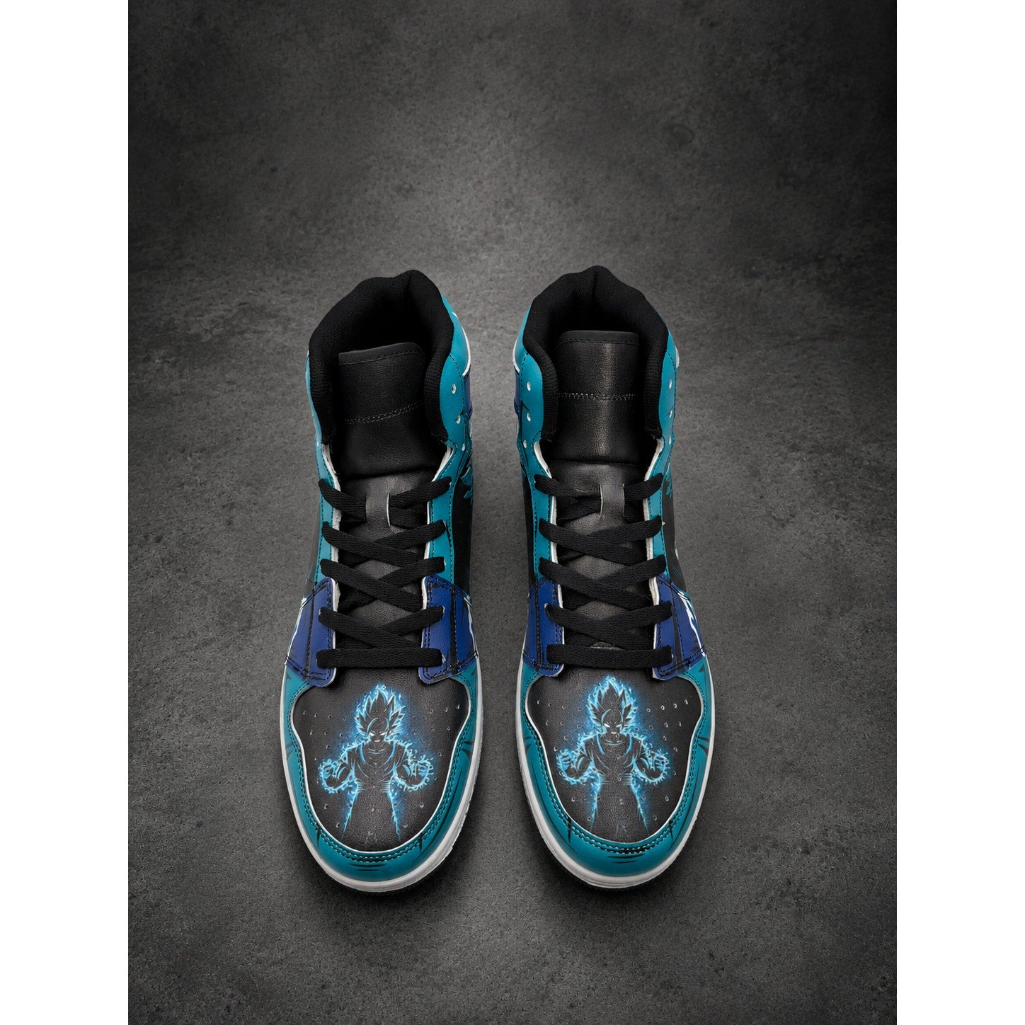 Custom D.B.Z Vegito High-Top Sneakers — Blue & Black — Men’s EU 44 (RH-131)