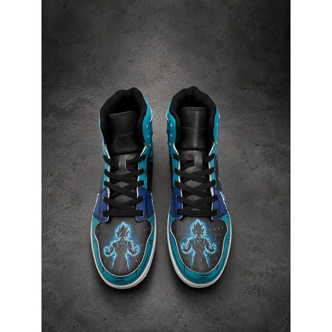 Custom D.B.Z Vegito High-Top Sneakers — Blue & Black — Men’s EU 44 (RH-131)