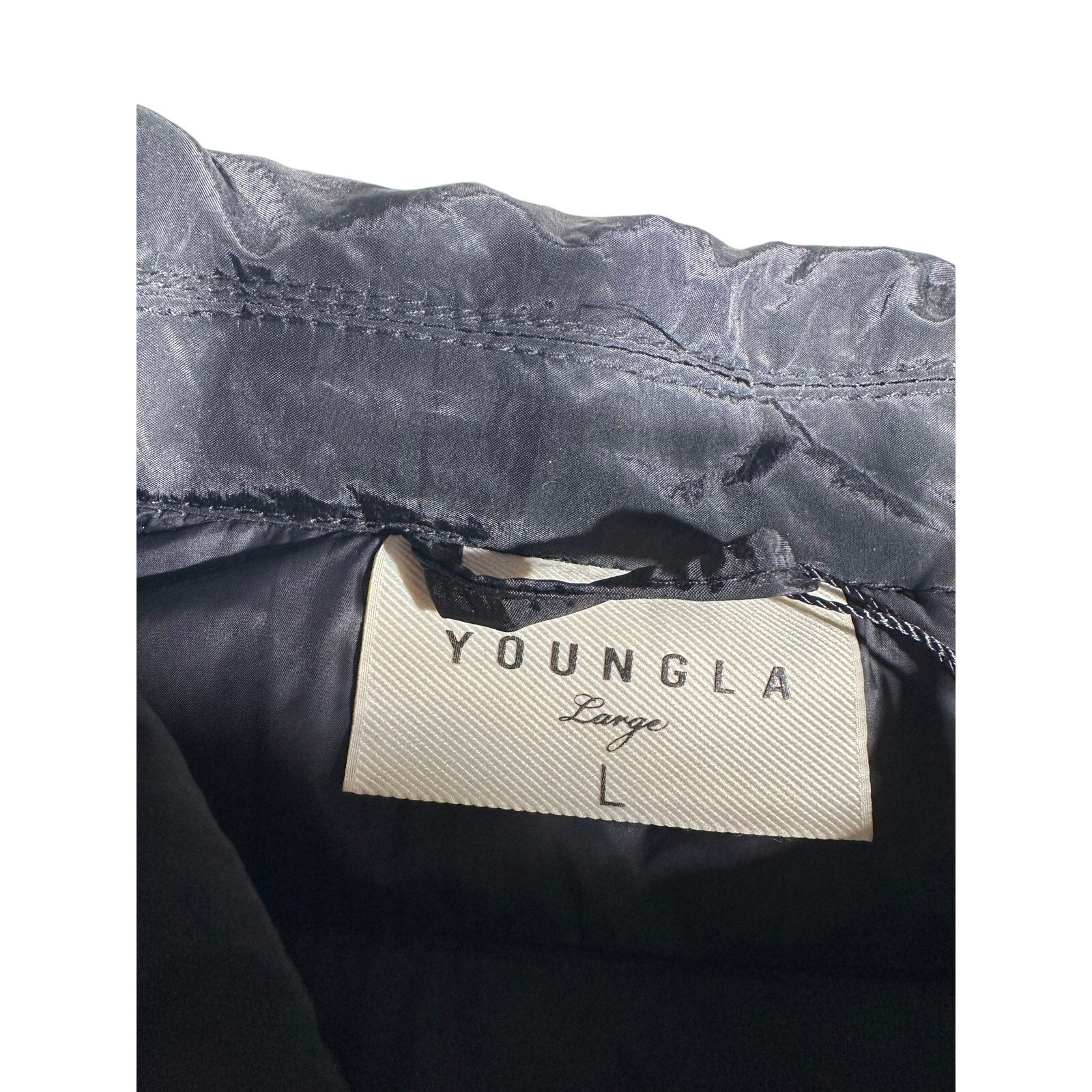 YoungLA Black Windbreaker Full Zip Jacket Large NWT