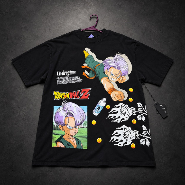 Civil Regime x Dragon Ball Z Trunks Graphic T-Shirt Oversized — Black RH-089