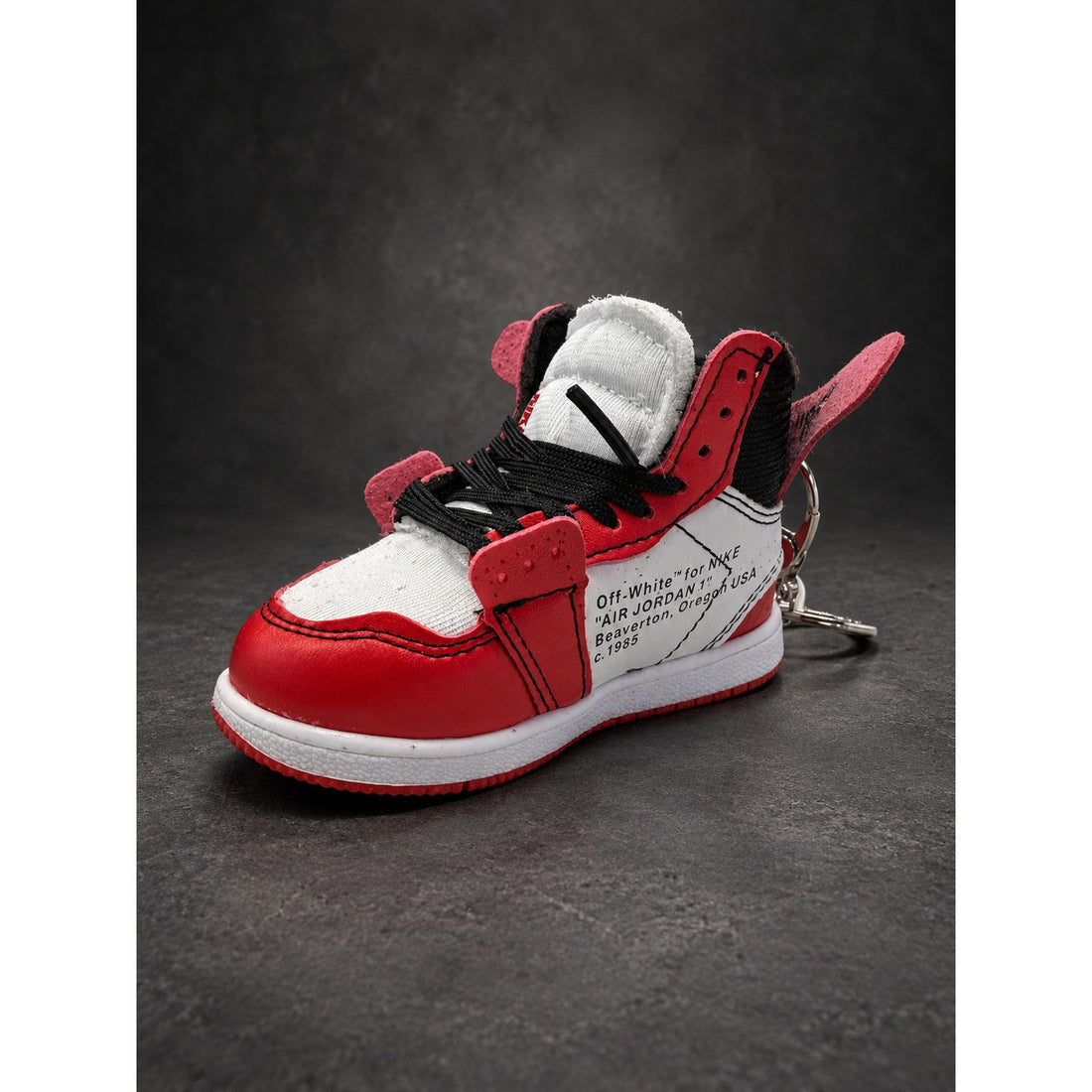 Mini High-Top Sneaker Keychain — Red, White & Black