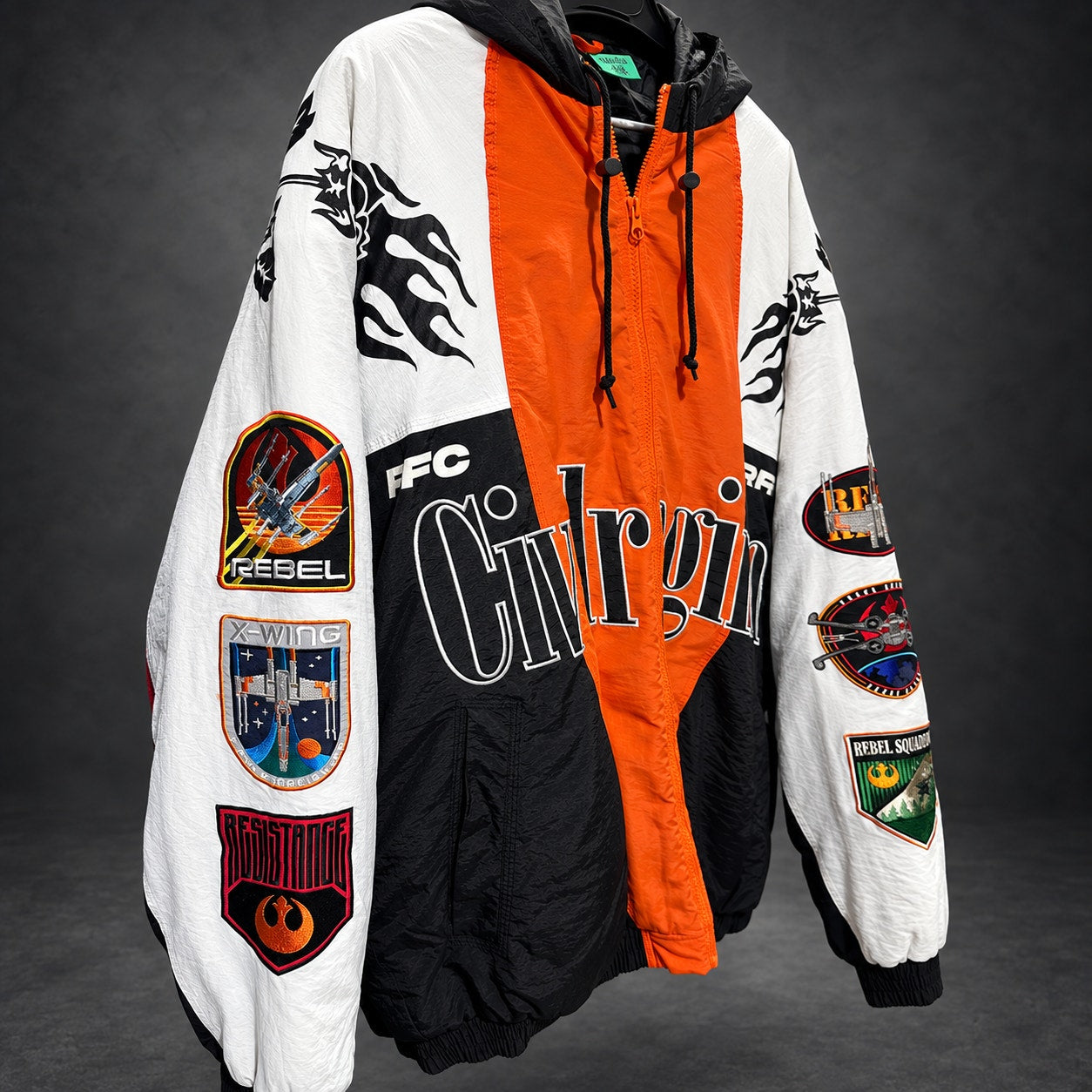 Civil Regime x Star Wars Hooded Windbreaker — Orange & Black Large (RH-065)