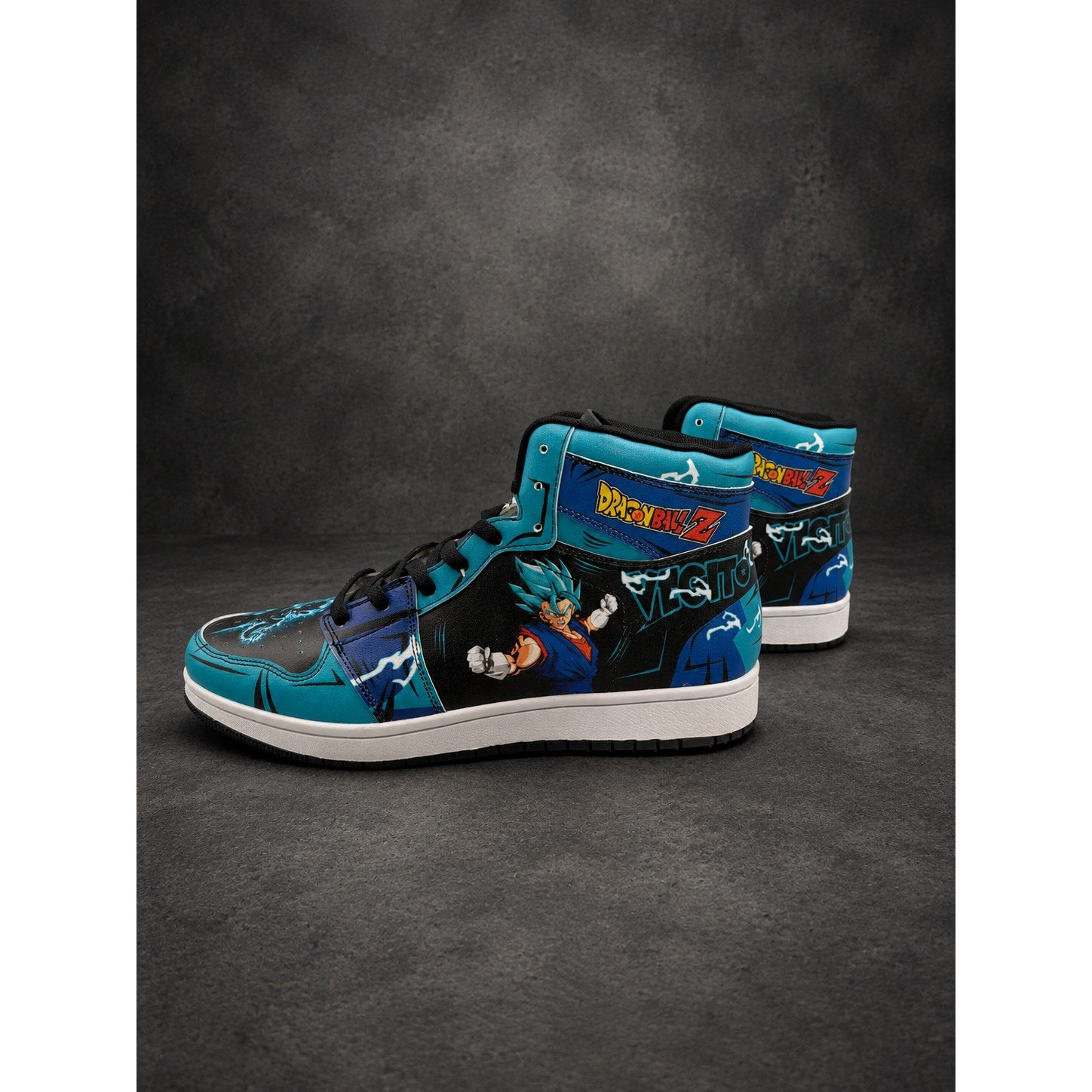 Custom D.B.Z Vegito High-Top Sneakers — Blue & Black — Men’s EU 44 (RH-131)