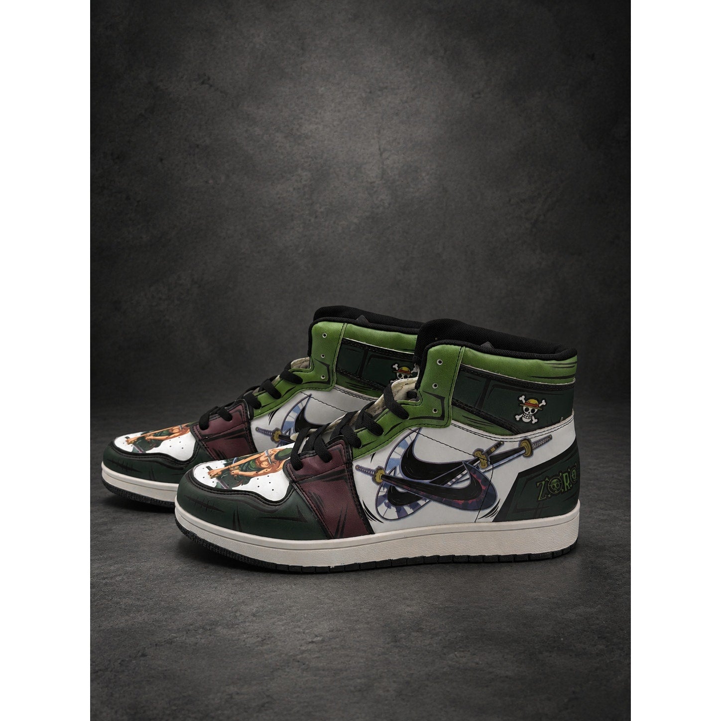 Custom One Piece Roronoa Zoro High-Top Sneakers — Men’s EU 46 (RH-129)