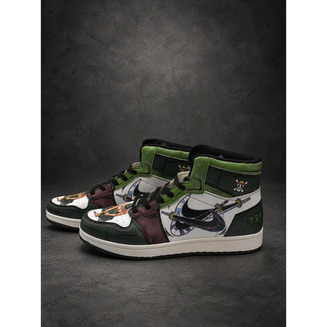 Custom One Piece Roronoa Zoro High-Top Sneakers — Men’s EU 46 (RH-129)