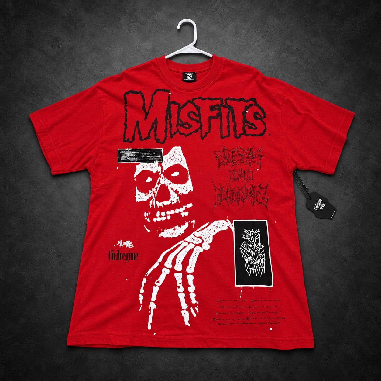 Civil Regime x Misfits Skull Graphic T-Shirt Oversized — Red RH-085