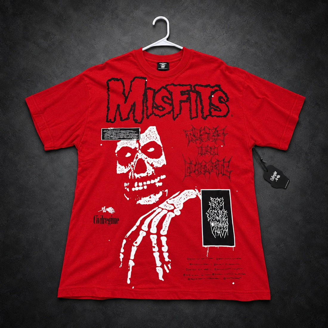 Civil Regime x Misfits Skull Graphic T-Shirt Oversized — Red RH-085
