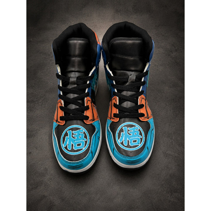 Custom D.B.Z. Anime Graphic High-Top Sneakers — Blue — Men’s EU 43 (RH-128)