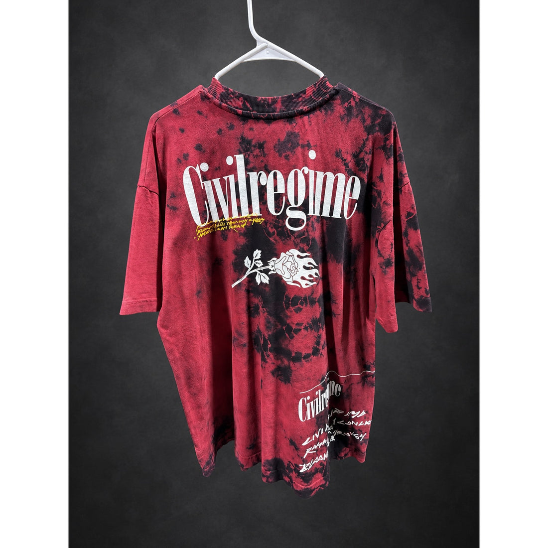 Civil Regime x Death Note Graphic T-Shirt — Red & Black Tie-Dye RH-139